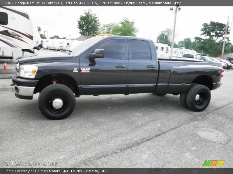 Brilliant Black Crystal Pearl / Medium Slate Gray 2007 Dodge Ram 3500 Laramie Quad Cab 4x4 Dually