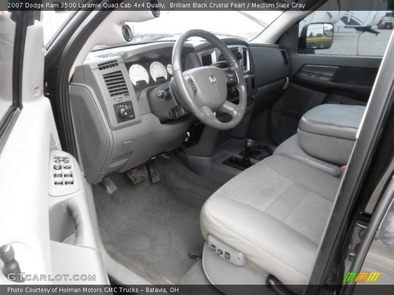 Brilliant Black Crystal Pearl / Medium Slate Gray 2007 Dodge Ram 3500 Laramie Quad Cab 4x4 Dually