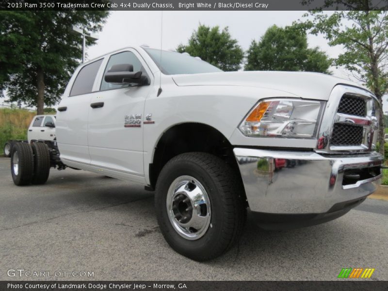 Bright White / Black/Diesel Gray 2013 Ram 3500 Tradesman Crew Cab 4x4 Dually Chassis