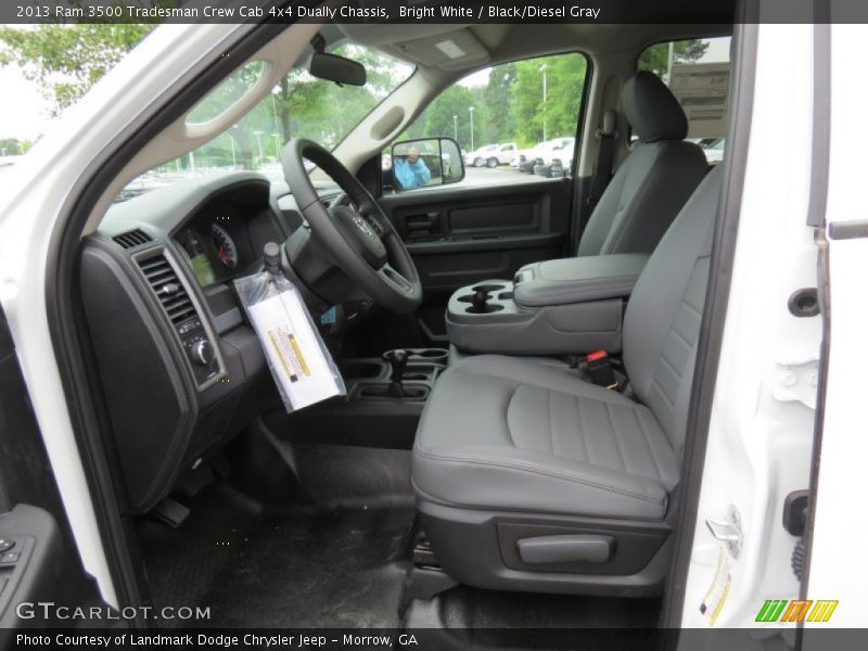 Bright White / Black/Diesel Gray 2013 Ram 3500 Tradesman Crew Cab 4x4 Dually Chassis