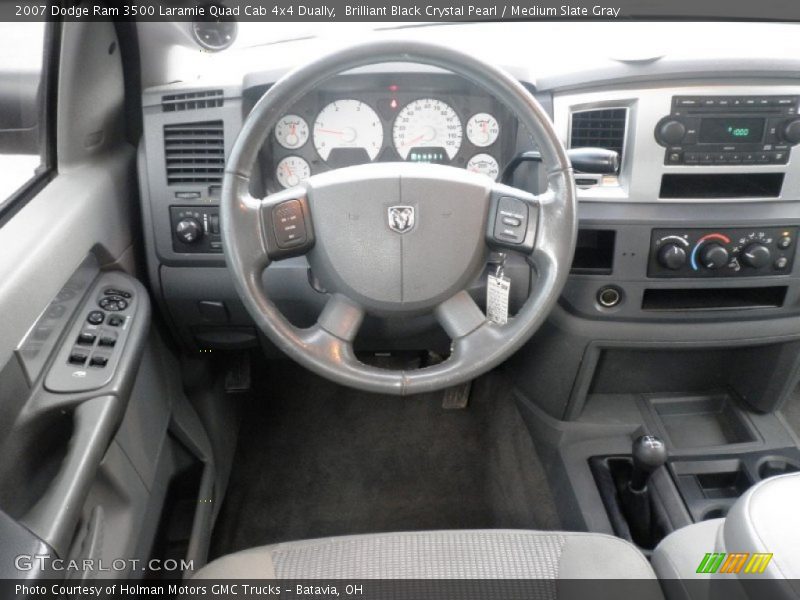 Brilliant Black Crystal Pearl / Medium Slate Gray 2007 Dodge Ram 3500 Laramie Quad Cab 4x4 Dually