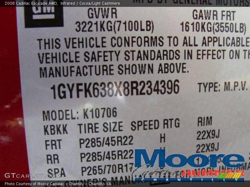 Infrared / Cocoa/Light Cashmere 2008 Cadillac Escalade AWD