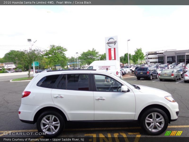 Pearl White / Cocoa Black 2010 Hyundai Santa Fe Limited 4WD