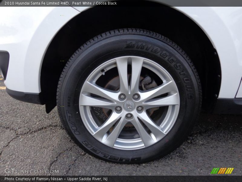 Pearl White / Cocoa Black 2010 Hyundai Santa Fe Limited 4WD