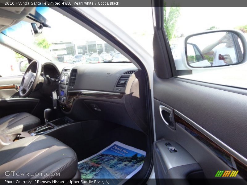Pearl White / Cocoa Black 2010 Hyundai Santa Fe Limited 4WD