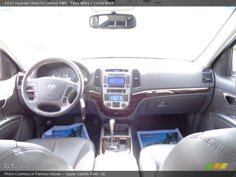 Pearl White / Cocoa Black 2010 Hyundai Santa Fe Limited 4WD