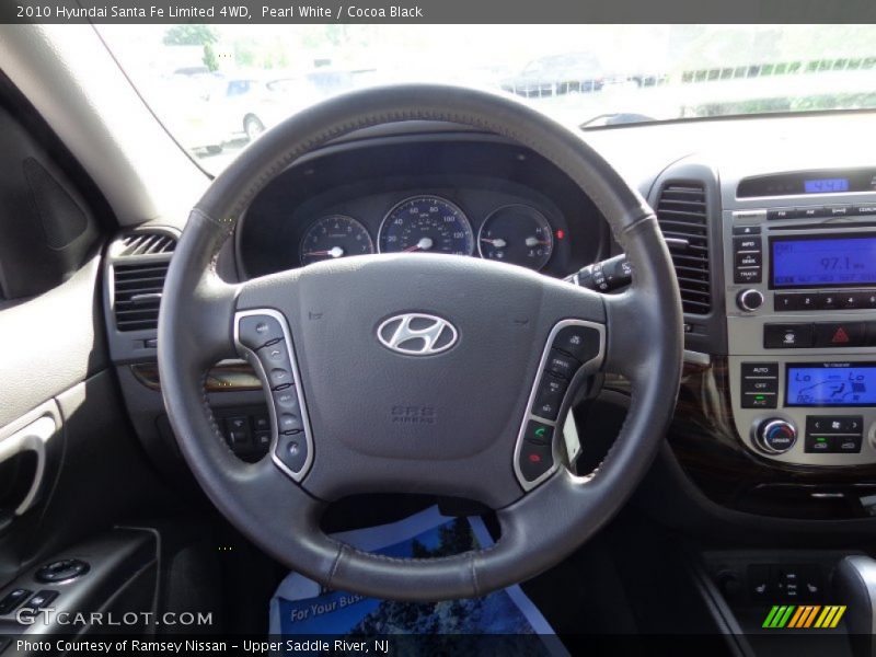 Pearl White / Cocoa Black 2010 Hyundai Santa Fe Limited 4WD