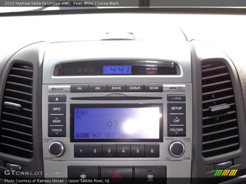 Pearl White / Cocoa Black 2010 Hyundai Santa Fe Limited 4WD