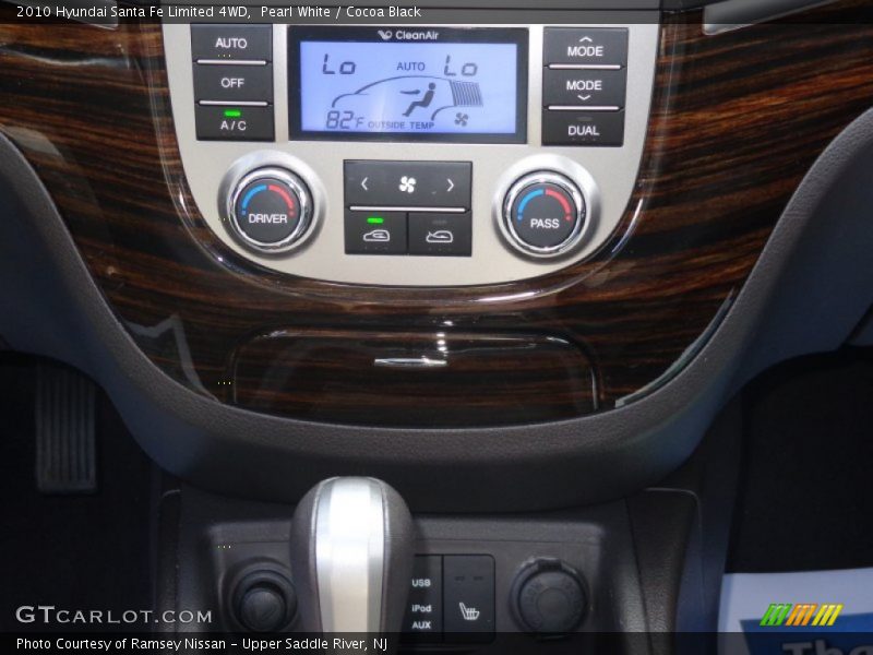 Pearl White / Cocoa Black 2010 Hyundai Santa Fe Limited 4WD
