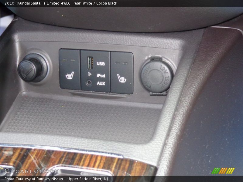 Pearl White / Cocoa Black 2010 Hyundai Santa Fe Limited 4WD