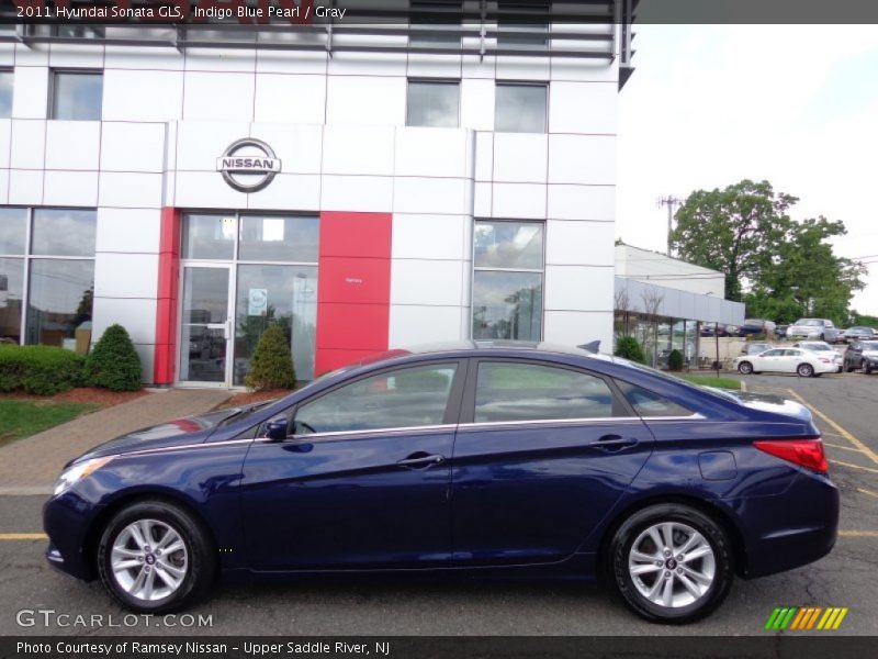 Indigo Blue Pearl / Gray 2011 Hyundai Sonata GLS