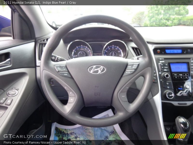 Indigo Blue Pearl / Gray 2011 Hyundai Sonata GLS