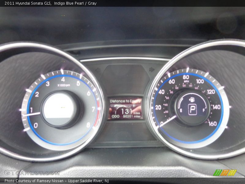 Indigo Blue Pearl / Gray 2011 Hyundai Sonata GLS