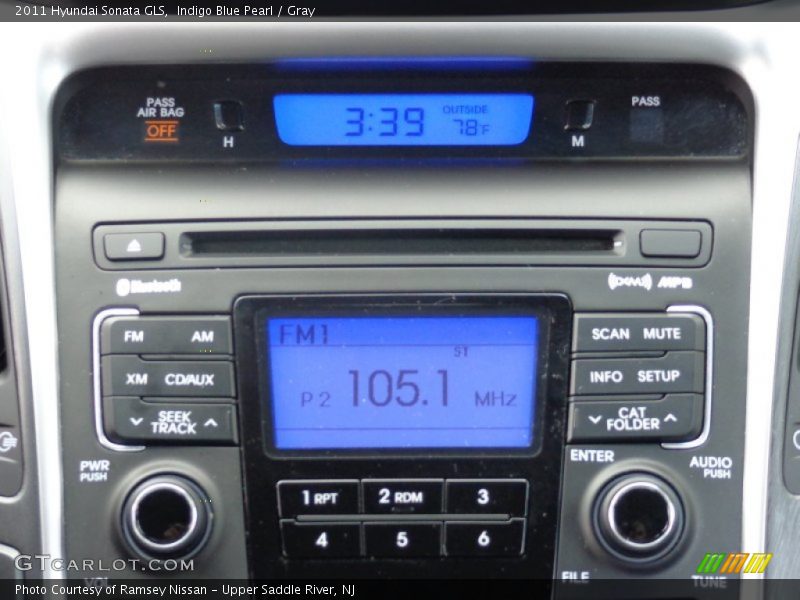 Indigo Blue Pearl / Gray 2011 Hyundai Sonata GLS