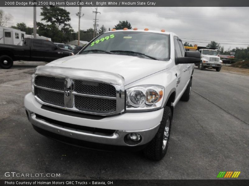 Bright White / Medium Slate Gray 2008 Dodge Ram 2500 Big Horn Quad Cab 4x4