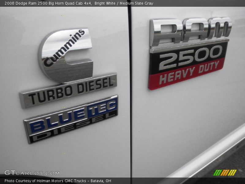 Bright White / Medium Slate Gray 2008 Dodge Ram 2500 Big Horn Quad Cab 4x4