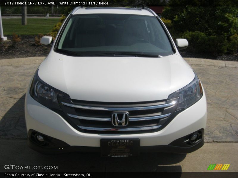 White Diamond Pearl / Beige 2012 Honda CR-V EX-L 4WD