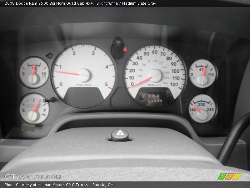 Bright White / Medium Slate Gray 2008 Dodge Ram 2500 Big Horn Quad Cab 4x4