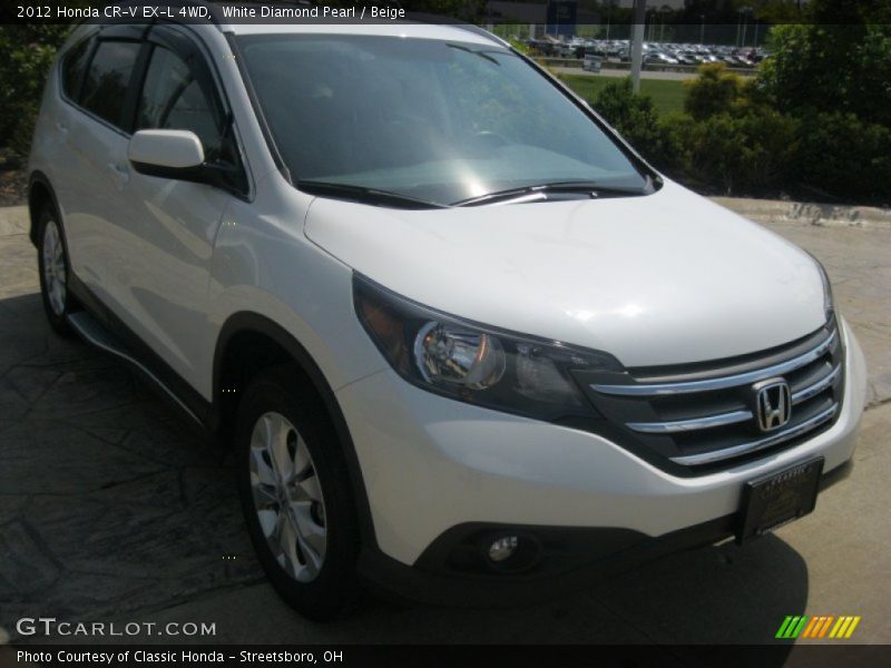 White Diamond Pearl / Beige 2012 Honda CR-V EX-L 4WD