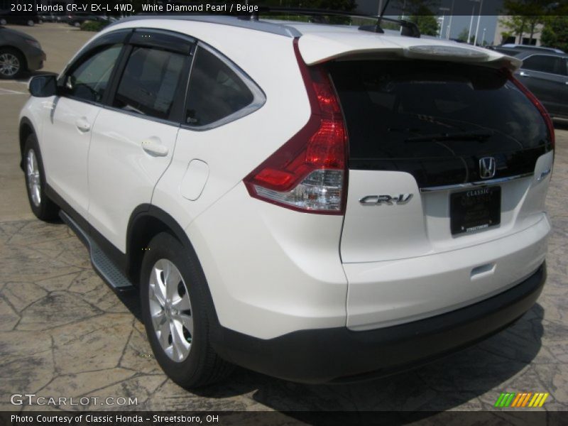 White Diamond Pearl / Beige 2012 Honda CR-V EX-L 4WD