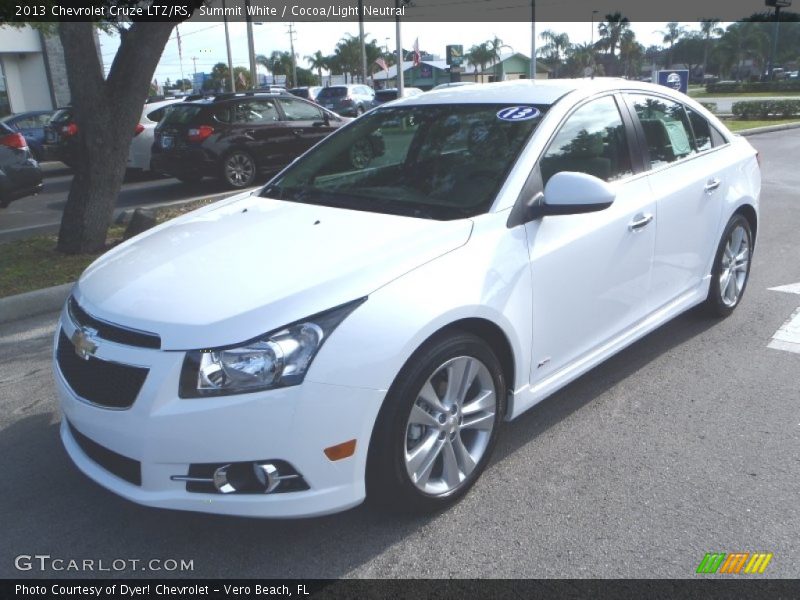 Summit White / Cocoa/Light Neutral 2013 Chevrolet Cruze LTZ/RS