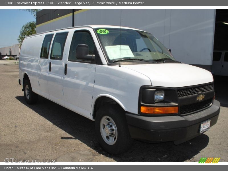 Summit White / Medium Pewter 2008 Chevrolet Express 2500 Extended Cargo Van