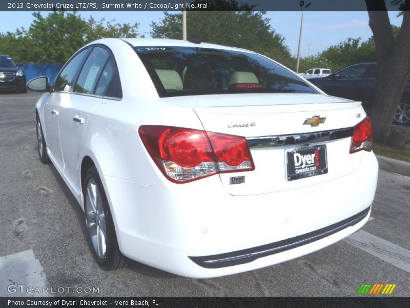 Summit White / Cocoa/Light Neutral 2013 Chevrolet Cruze LTZ/RS