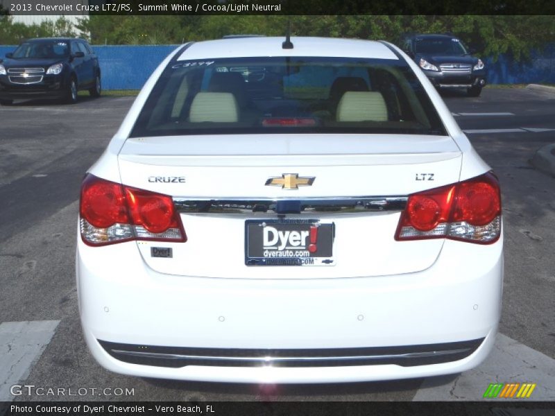 Summit White / Cocoa/Light Neutral 2013 Chevrolet Cruze LTZ/RS