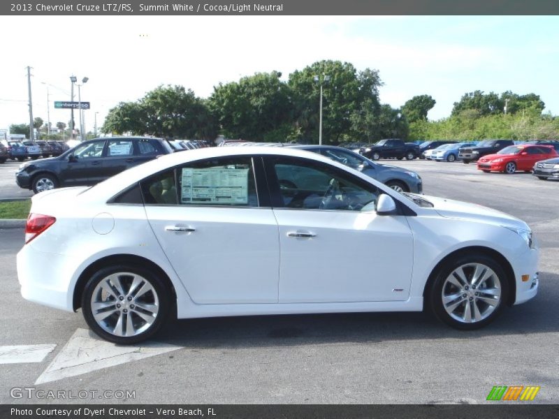 Summit White / Cocoa/Light Neutral 2013 Chevrolet Cruze LTZ/RS