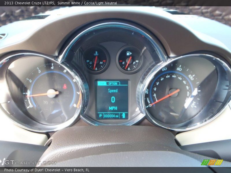 Summit White / Cocoa/Light Neutral 2013 Chevrolet Cruze LTZ/RS