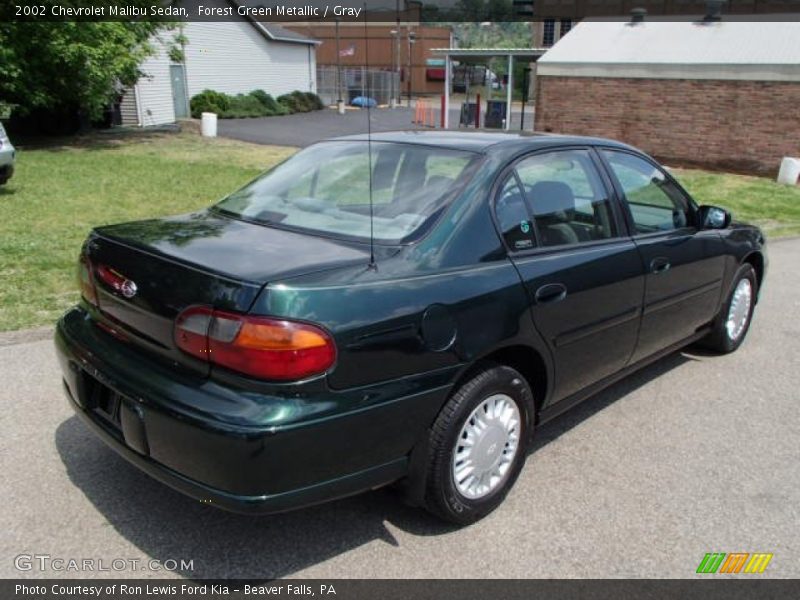 Forest Green Metallic / Gray 2002 Chevrolet Malibu Sedan