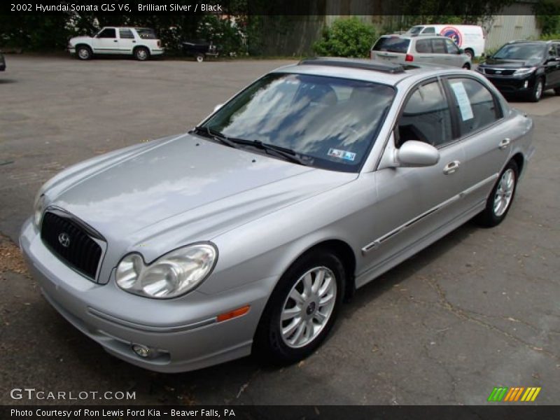 Brilliant Silver / Black 2002 Hyundai Sonata GLS V6