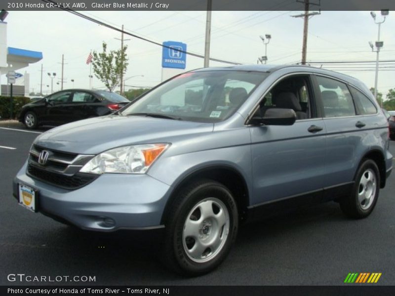 Glacier Blue Metallic / Gray 2010 Honda CR-V LX AWD