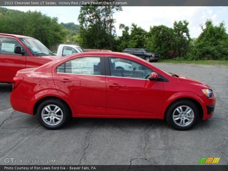 Victory Red / Dark Pewter/Dark Titanium 2013 Chevrolet Sonic LT Sedan