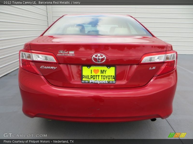 Barcelona Red Metallic / Ivory 2012 Toyota Camry LE