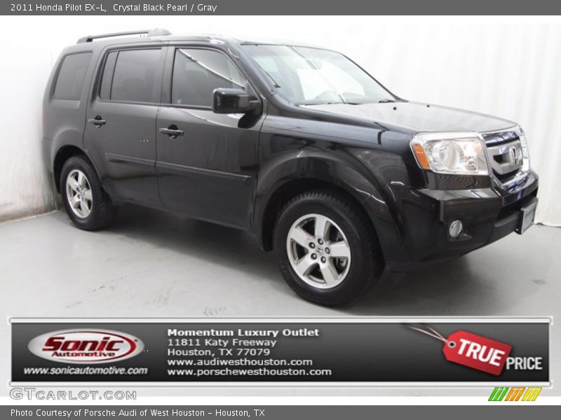 Crystal Black Pearl / Gray 2011 Honda Pilot EX-L