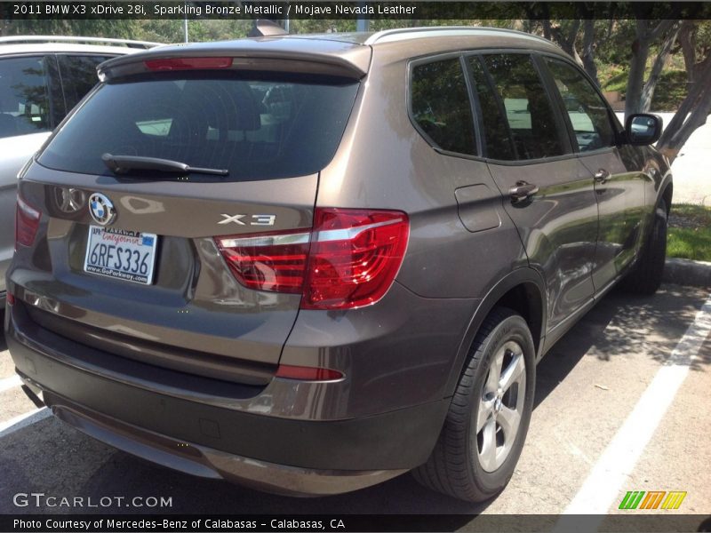 Sparkling Bronze Metallic / Mojave Nevada Leather 2011 BMW X3 xDrive 28i