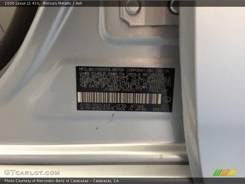 Mercury Metallic / Ash 2006 Lexus LS 430