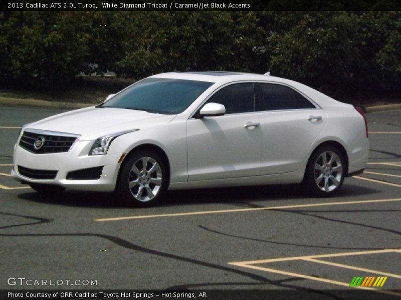 White Diamond Tricoat / Caramel/Jet Black Accents 2013 Cadillac ATS 2.0L Turbo