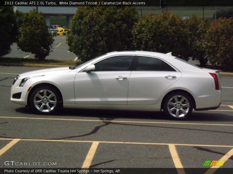 White Diamond Tricoat / Caramel/Jet Black Accents 2013 Cadillac ATS 2.0L Turbo