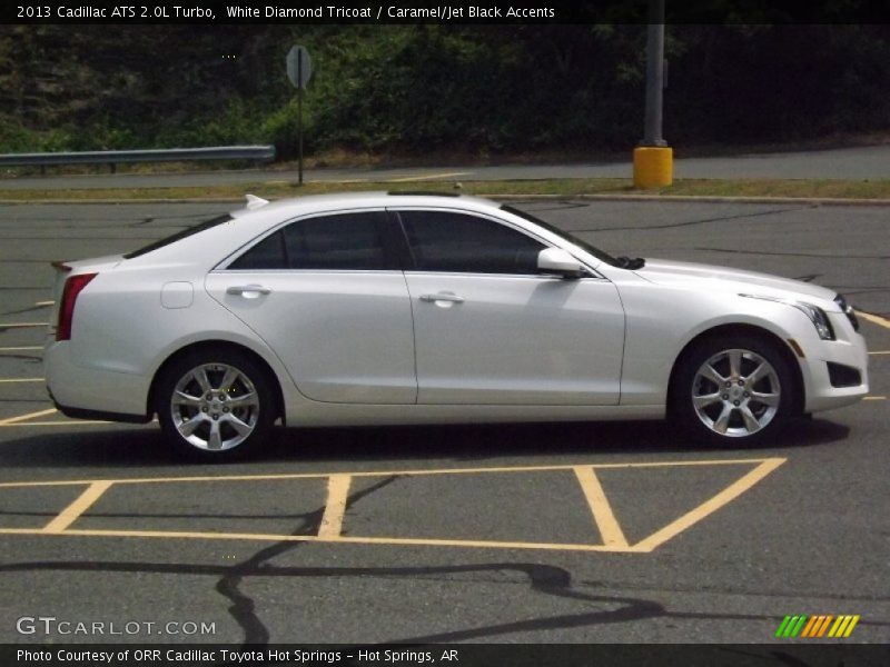 White Diamond Tricoat / Caramel/Jet Black Accents 2013 Cadillac ATS 2.0L Turbo