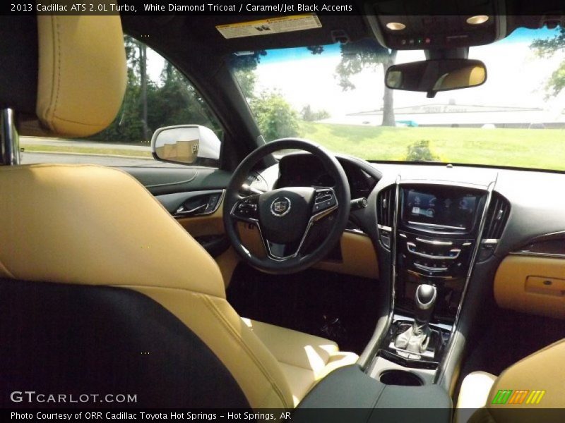 White Diamond Tricoat / Caramel/Jet Black Accents 2013 Cadillac ATS 2.0L Turbo