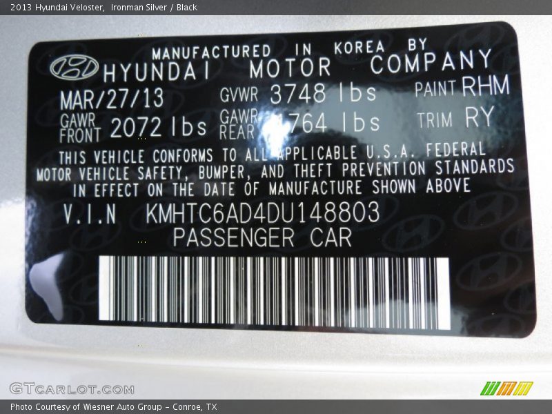 Ironman Silver / Black 2013 Hyundai Veloster