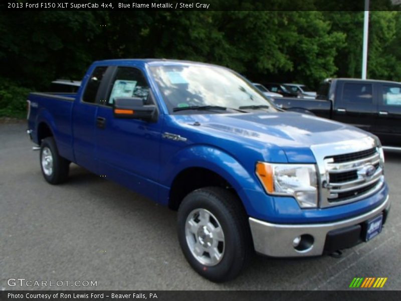 Blue Flame Metallic / Steel Gray 2013 Ford F150 XLT SuperCab 4x4