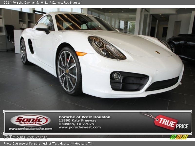 White / Carrera Red Natural 2014 Porsche Cayman S
