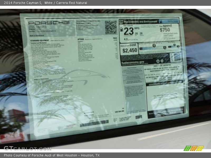  2014 Cayman S Window Sticker