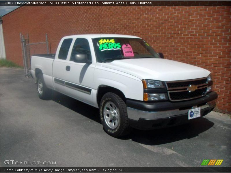 Summit White / Dark Charcoal 2007 Chevrolet Silverado 1500 Classic LS Extended Cab