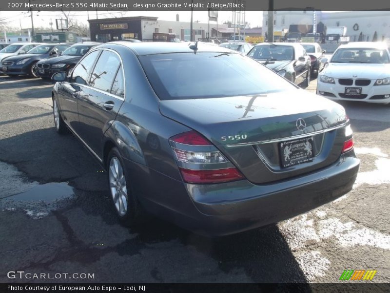designo Graphite Metallic / Beige/Black 2007 Mercedes-Benz S 550 4Matic Sedan
