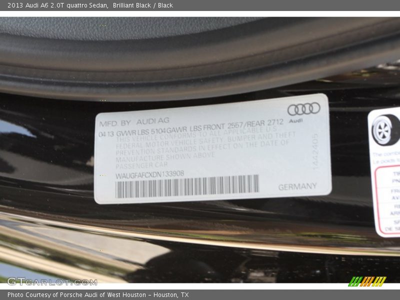 Brilliant Black / Black 2013 Audi A6 2.0T quattro Sedan