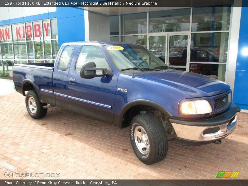 Moonlight Blue Metallic / Medium Graphite 1997 Ford F150 XLT Extended Cab 4x4